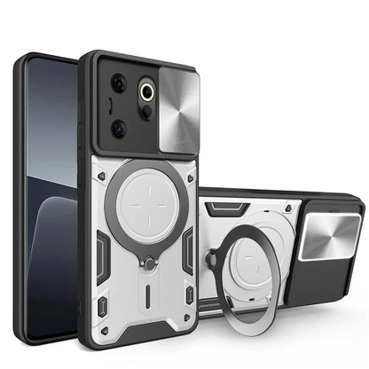 For TECNO Camon 20 Premier 5G Kickstand Case Slide Lens Cover TPU+PC Phone Shell
