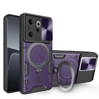 For TECNO Camon 20 Premier 5G Kickstand Case Slide Lens Cover TPU+PC Phone Shell