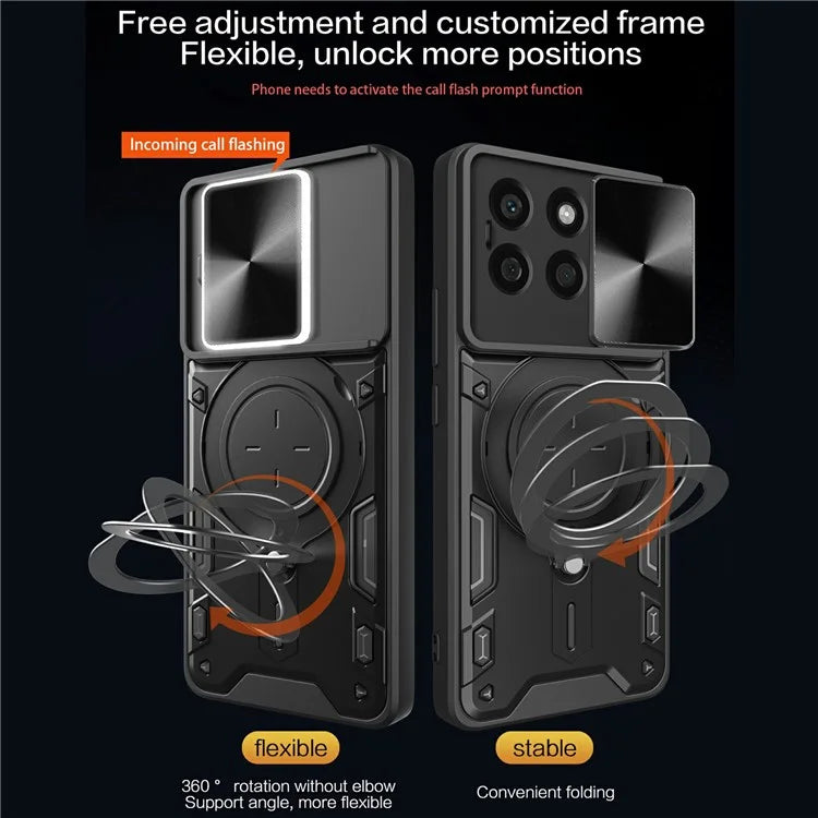 For Honor X8b 4G Case TPU+PC Ring Kickstand Phone Cover Support Magnetic Car Mount