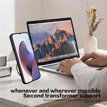 For Honor 90 Lite 5G Case with Slide Camera Cover Rotating Kickstand TPU+PC Phone Shell