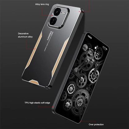 For vivo iQOO Z9x 5G Case Aluminum Alloy+PC+TPU Anti-Drop Slim Phone Cover
