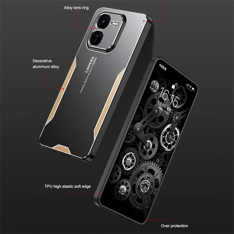 For vivo iQOO Z9x 5G Case Aluminum Alloy+PC+TPU Anti-Drop Slim Phone Cover