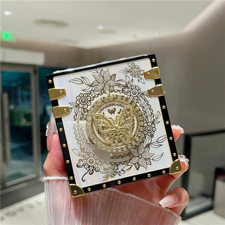 For Samsung Galaxy Z Flip5 5G Case Butterfly Decor Kickstand TPU+PC Electroplating Phone Cover