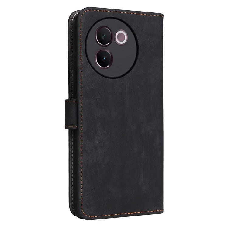 For vivo V30e 5G Case RFID Blocking Leather Wallet Phone Cover with Strap
