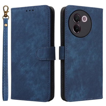 For vivo V30e 5G Case RFID Blocking Leather Wallet Phone Cover with Strap