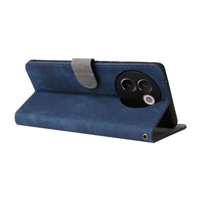 For vivo V30e 5G Case RFID Blocking Leather Wallet Phone Cover with Strap