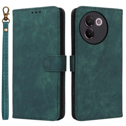 For vivo V30e 5G Case RFID Blocking Leather Wallet Phone Cover with Strap