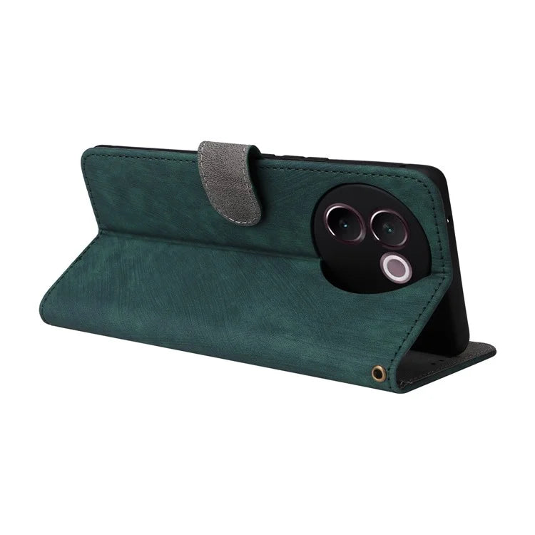 For vivo V30e 5G Case RFID Blocking Leather Wallet Phone Cover with Strap