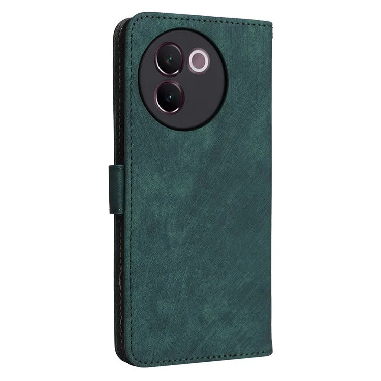 For vivo V30e 5G Case RFID Blocking Leather Wallet Phone Cover with Strap