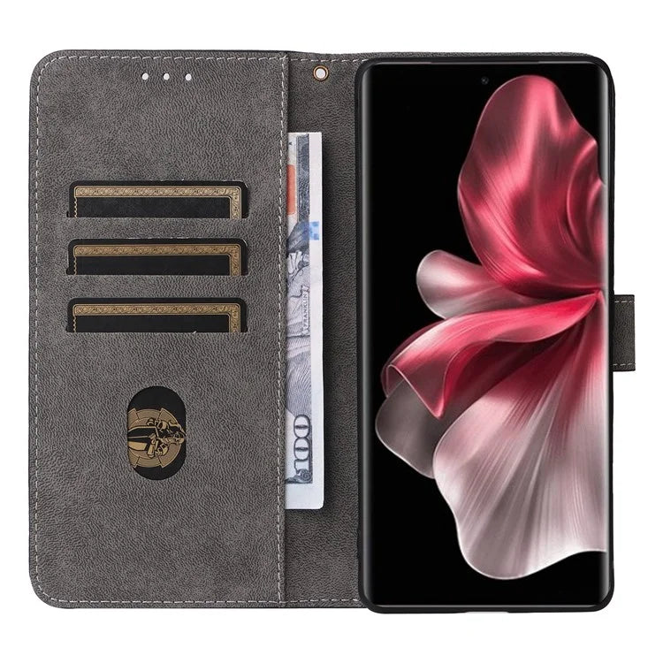 For vivo V30e 5G Case RFID Blocking Leather Wallet Phone Cover with Strap