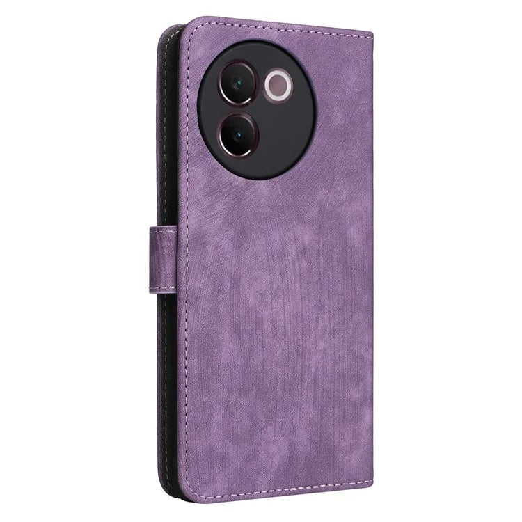 For vivo V30e 5G Case RFID Blocking Leather Wallet Phone Cover with Strap