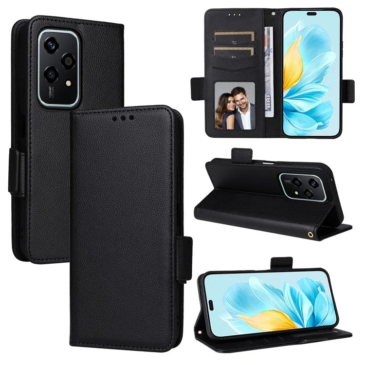 For Honor 200 Lite Case with Hand Strap PU Leather Wallet Phone Cover