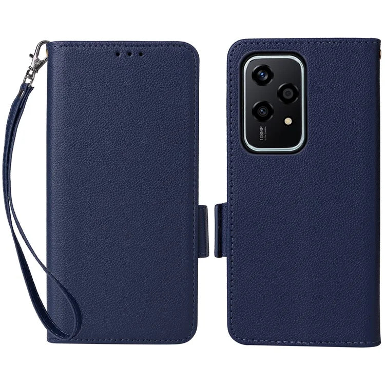 For Honor 200 Lite Case with Hand Strap PU Leather Wallet Phone Cover