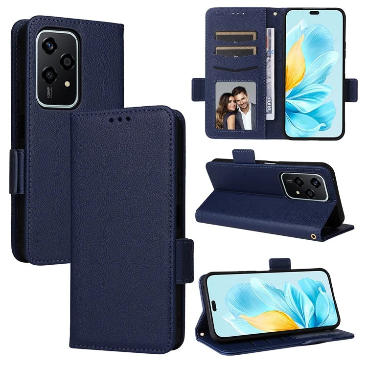 For Honor 200 Lite Case with Hand Strap PU Leather Wallet Phone Cover