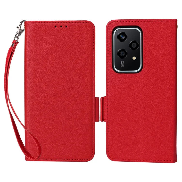 For Honor 200 Lite Case with Hand Strap PU Leather Wallet Phone Cover