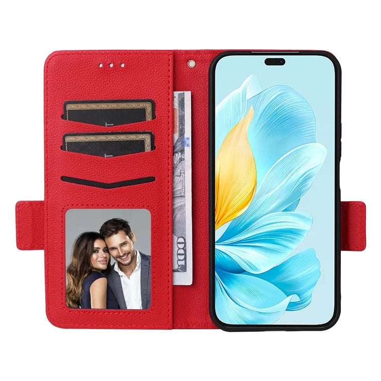 For Honor 200 Lite Case with Hand Strap PU Leather Wallet Phone Cover