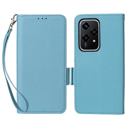 For Honor 200 Lite Case with Hand Strap PU Leather Wallet Phone Cover