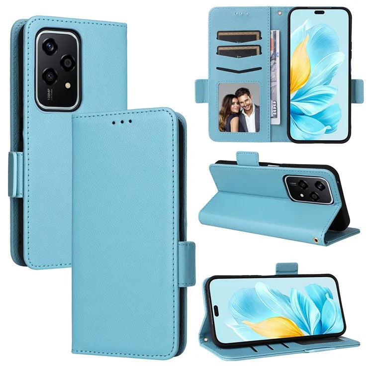 For Honor 200 Lite Case with Hand Strap PU Leather Wallet Phone Cover