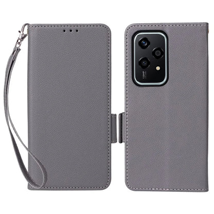 For Honor 200 Lite Case with Hand Strap PU Leather Wallet Phone Cover