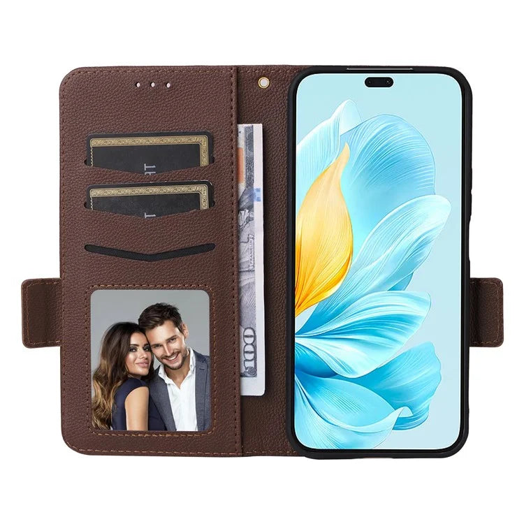 For Honor 200 Lite Case with Hand Strap PU Leather Wallet Phone Cover