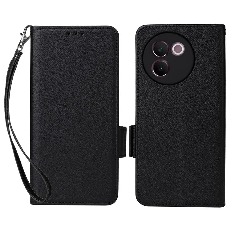 For vivo V30e 5G Wallet Case Litchi Texture Stand Leather Phone Cover