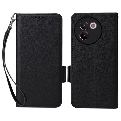 For vivo V30e 5G Wallet Case Litchi Texture Stand Leather Phone Cover