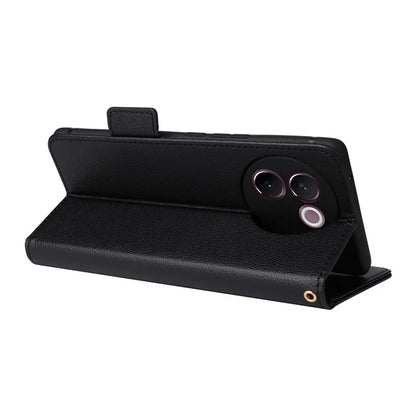 For vivo V30e 5G Wallet Case Litchi Texture Stand Leather Phone Cover