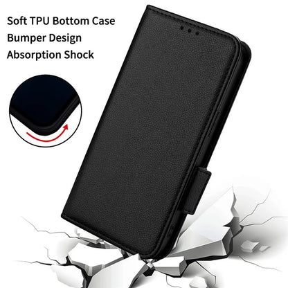 For vivo V30e 5G Wallet Case Litchi Texture Stand Leather Phone Cover