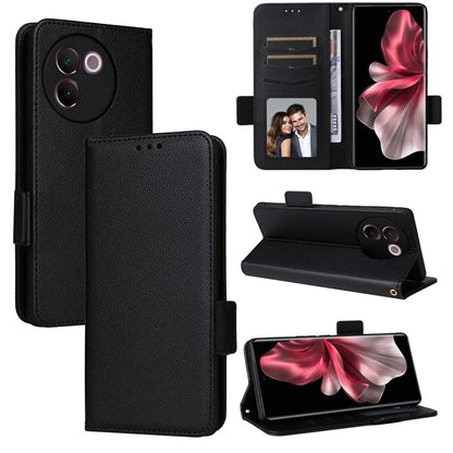 For vivo V30e 5G Wallet Case Litchi Texture Stand Leather Phone Cover