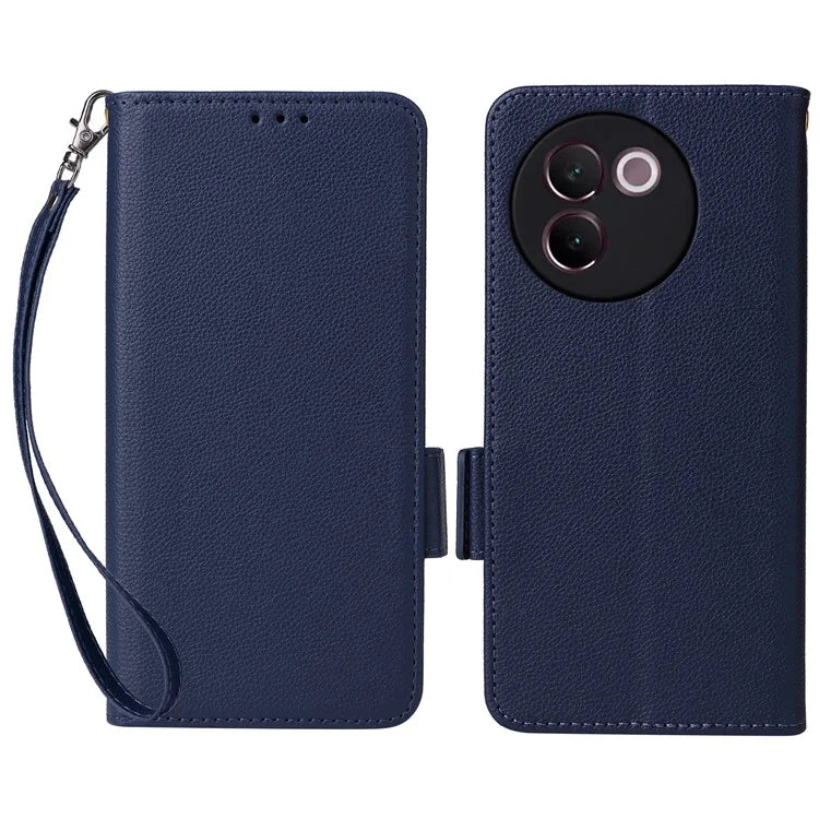 For vivo V30e 5G Wallet Case Litchi Texture Stand Leather Phone Cover