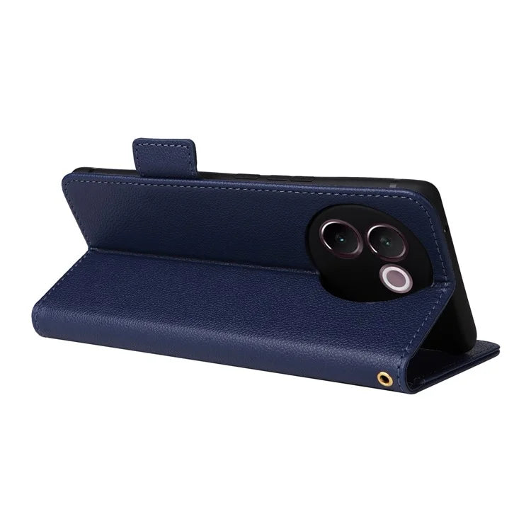 For vivo V30e 5G Wallet Case Litchi Texture Stand Leather Phone Cover