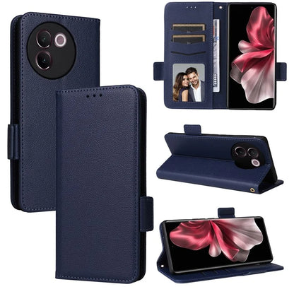 For vivo V30e 5G Wallet Case Litchi Texture Stand Leather Phone Cover