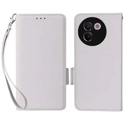 For vivo V30e 5G Wallet Case Litchi Texture Stand Leather Phone Cover