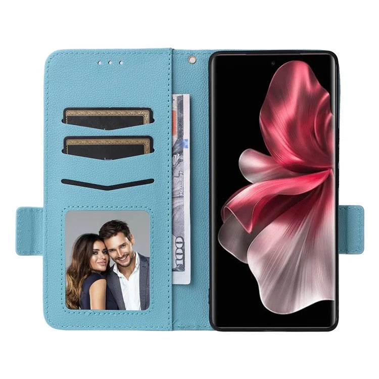 For vivo V30e 5G Wallet Case Litchi Texture Stand Leather Phone Cover