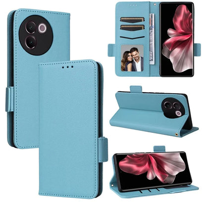 For vivo V30e 5G Wallet Case Litchi Texture Stand Leather Phone Cover