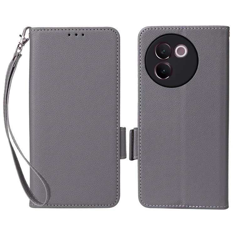 For vivo V30e 5G Wallet Case Litchi Texture Stand Leather Phone Cover