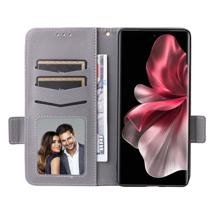 For vivo V30e 5G Wallet Case Litchi Texture Stand Leather Phone Cover