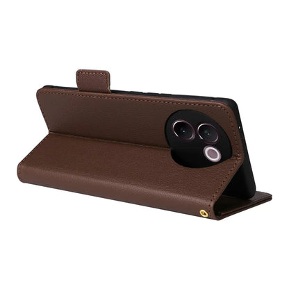 For vivo V30e 5G Wallet Case Litchi Texture Stand Leather Phone Cover