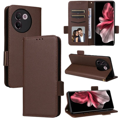 For vivo V30e 5G Wallet Case Litchi Texture Stand Leather Phone Cover