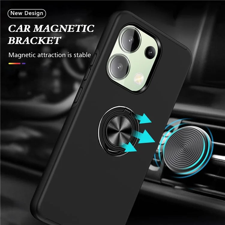 For Xiaomi Redmi Note 13 4G Case Anti-Drop PC+TPU Protective Cover with Rotary Kickstand