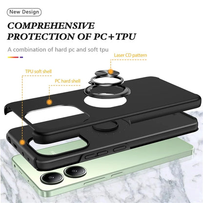 For Xiaomi Redmi Note 13 4G Case Anti-Drop PC+TPU Protective Cover with Rotary Kickstand