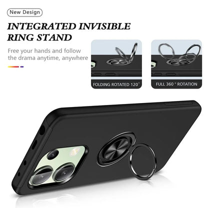 For Xiaomi Redmi Note 13 4G Case Anti-Drop PC+TPU Protective Cover with Rotary Kickstand