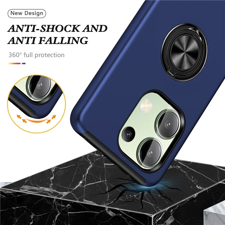 For Xiaomi Redmi Note 13 4G Case Anti-Drop PC+TPU Protective Cover with Rotary Kickstand