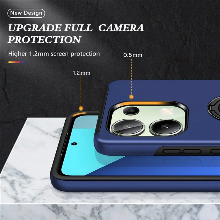 For Xiaomi Redmi Note 13 4G Case Anti-Drop PC+TPU Protective Cover with Rotary Kickstand