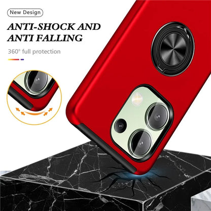For Xiaomi Redmi Note 13 4G Case Anti-Drop PC+TPU Protective Cover with Rotary Kickstand