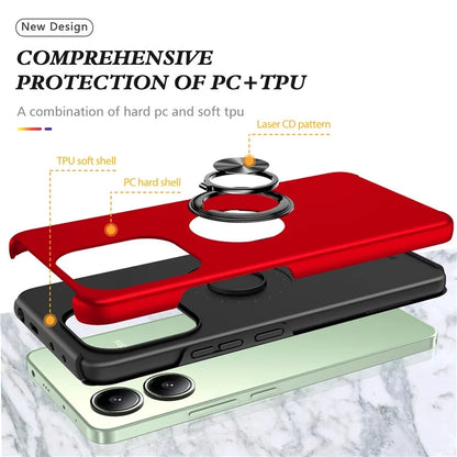 For Xiaomi Redmi Note 13 4G Case Anti-Drop PC+TPU Protective Cover with Rotary Kickstand