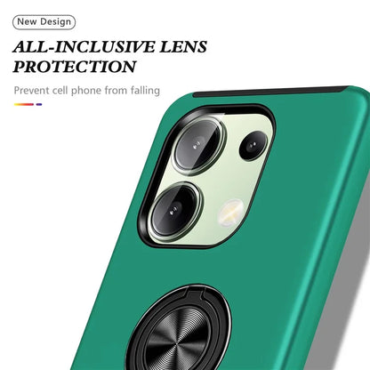 For Xiaomi Redmi Note 13 4G Case Anti-Drop PC+TPU Protective Cover with Rotary Kickstandish Green