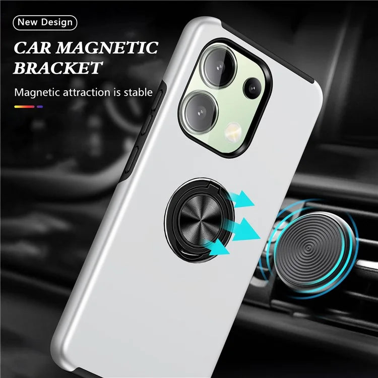 For Xiaomi Redmi Note 13 4G Case Anti-Drop PC+TPU Protective Cover with Rotary Kickstand