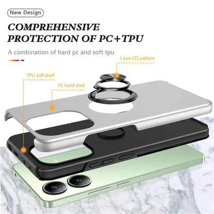 For Xiaomi Redmi Note 13 4G Case Anti-Drop PC+TPU Protective Cover with Rotary Kickstand