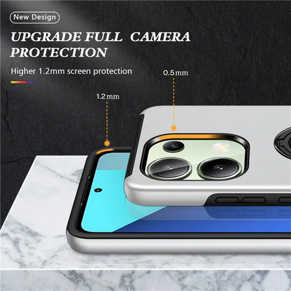 For Xiaomi Redmi Note 13 4G Case Anti-Drop PC+TPU Protective Cover with Rotary Kickstand